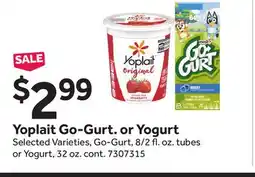 Stop&Shop Yoplait Go-Gurt. or Yogurt offer