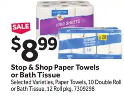 Stop&Shop Stop & Shop Paper Towels or Bath Tissue offer