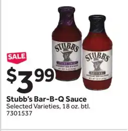 Stop&Shop Stubb's Bar-B-Q Sauce offer