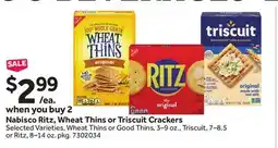 Stop&Shop Nabisco Ritz, Wheat Thins or Triscuit Crackers offer