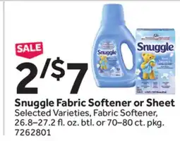 Stop&Shop Snuggle Fabric Softener or Sheet offer