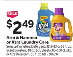 Stop&Shop Arm & Hammer or Xtra Laundry Care offer