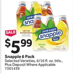 Stop&Shop Snapple 6 Pack offer