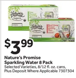 Stop&Shop Nature's Promise Sparkling Water 8 Pack offer