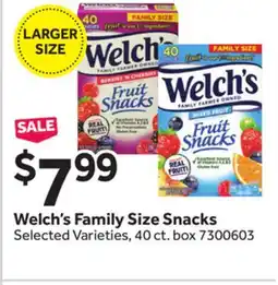 Stop&Shop Welch's Family Size Snacks offer
