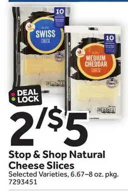 Stop&Shop Stop & Shop Natural Cheese Slices offer