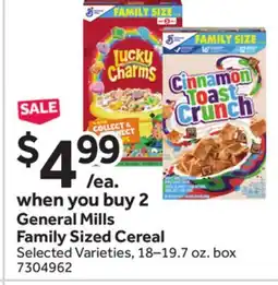 Stop&Shop General Mills Family Sized Cereal offer