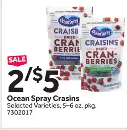 Stop&Shop Ocean Spray Crasins offer