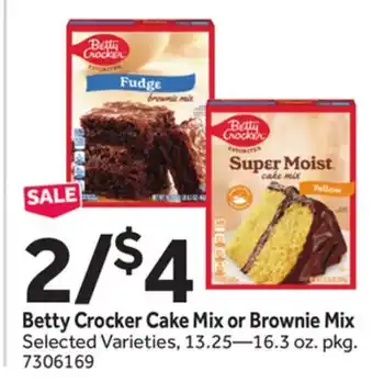 Stop&Shop Betty Crocker Cake Mix or Brownie Mix offer