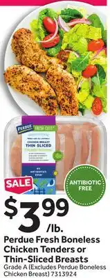 Stop&Shop Perdue Fresh Boneless Chicken Tenders or Thin-Sliced Breasts offer