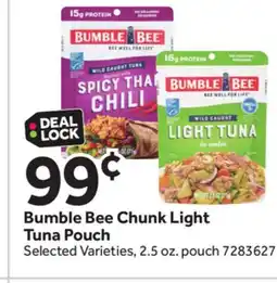 Stop&Shop Bumble Bee Chunk Light Tuna Pouch offer