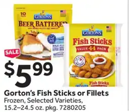 Stop&Shop Gorton's Fish Sticks or Fillets offer