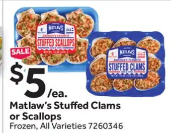 Stop&Shop Matlaw's Stuffed Clams or Scallops offer