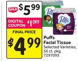 Stop&Shop Puffs Facial Tissue offer