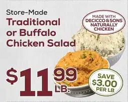 DeCicco & Sons Traditional or Buffalo Chicken Salad offer