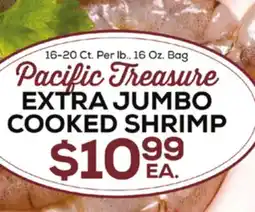 DeCicco & Sons Pacific Treasure EXTRA JUMBO COOKED SHRIMP offer