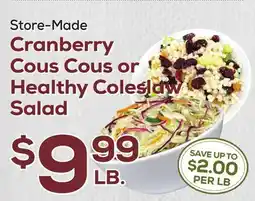 DeCicco & Sons Cranberry Cous Cous or Healthy Coleslaw Salad offer