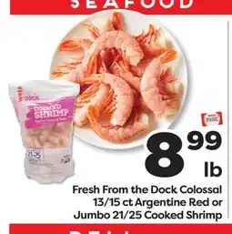 Weis Markets Fresh From the Dock Colossal 13/15 ct Argentine Red or Jumbo 21/25 Cooked Shrimp offer