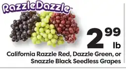 Weis Markets California Razzle Red, Dazzle Green, or Snazzle Black Seedless Grapes offer