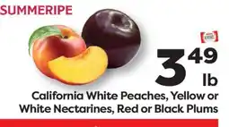 Weis Markets California White Peaches, Yellow or White Nectarines, Red or Black Plums offer
