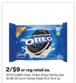 CVS Oreo, Chips Ahoy! family size 12.08-20 oz or Honey Maid 12.2-14.4 oz offer