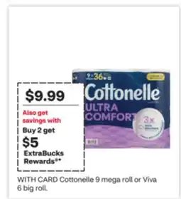 CVS Cottonelle 9 mega roll or Viva 6 big roll offer