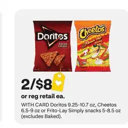 CVS Doritos 9.25-10.7 oz, Cheetos 6.5-9 oz or Frito-Lay Simply snacks 5-8.5 oz offer