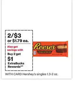 CVS Hershey's singles 1.3-2 oz offer