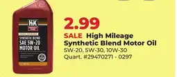 Runnings High Mileage Synthetic Blend Motor Oil offer