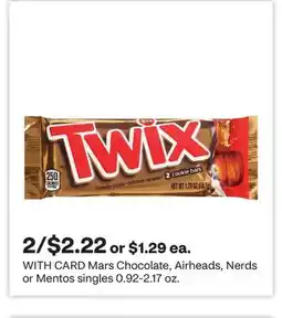 CVS Mars Chocolate, Airheads, Nerds or Mentos singles 0.92-2.17 oz offer