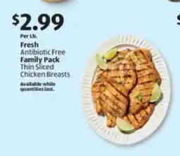 Aldi Fresh Family Pack Thin-Sliced Chicken Breasts offer