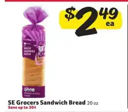 Winn Dixie SE Grocers Sandwich Bread offer