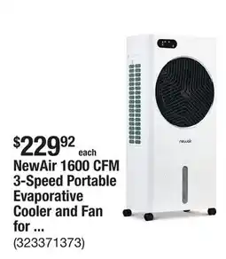 The Home Depot NewAir 1600 CFM 3-Speed Portable Evaporative Cooler and Fan for 1076 sq. ft offer