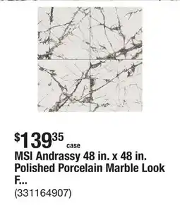 The Home Depot MSI Andrassy 48 in. x 48 in. Polished Porcelain Marble Look Floor and Wall Tile (15.50 sq. ft./Case) offer