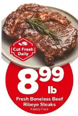 Save a Lot Fresh Boneless Beef Ribeye Steaks offer