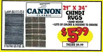 Ollie's CANNON CLASSIC 21 x 34 CHINDI RUGS offer