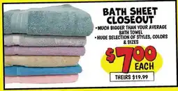 Ollie's BATH SHEET CLOSEOUT offer