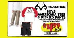 Ollie's BOYS' AMERICANA TEES & DICKIES PANTS offer