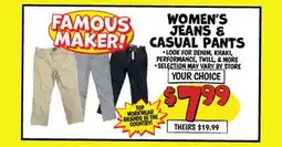 Ollie's WOMEN'S JEANS & cASUAL PANTS offer
