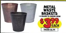 Ollie's METAL WASTE BASKETS offer