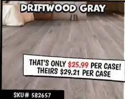 Ollie's DRIFTWOOD GRAY LAMINATE FLOORING offer