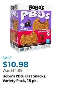 Sam's Club Bobo's PB&J Oat Snacks, Variety Pack, 18 pk offer