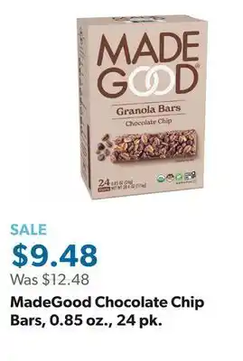 Sam's Club MadeGood Chocolate Chip Bars, 0.85 oz., 24 pk offer