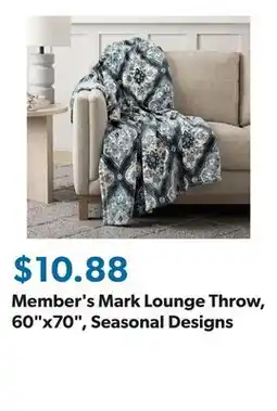 Sam's Club Member's Mark Lounge Throw, 60x70, Seasonal Designs offer