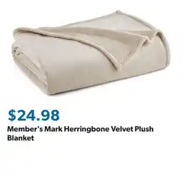 Sam's Club Member's Mark Herringbone Velvet Plush Blanket offer