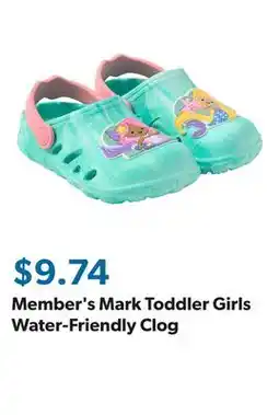 Sam's Club Member's Mark Toddler Girls Water-Friendly Clog offer