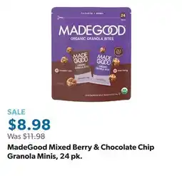 Sam's Club MadeGood Mixed Berry & Chocolate Chip Granola Minis, 24 pk offer