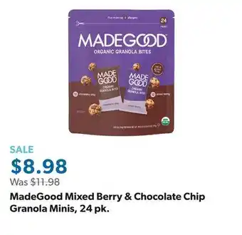 Sam's Club MadeGood Mixed Berry & Chocolate Chip Granola Minis, 24 pk offer