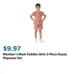 Sam's Club Member's Mark Toddler Girls 2-Piece Gauze Playwear Set offer