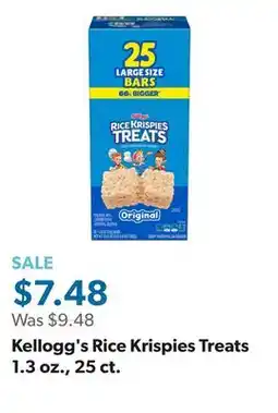 Sam's Club Kellogg's Rice Krispies Treats 1.3 oz., 25 ct offer